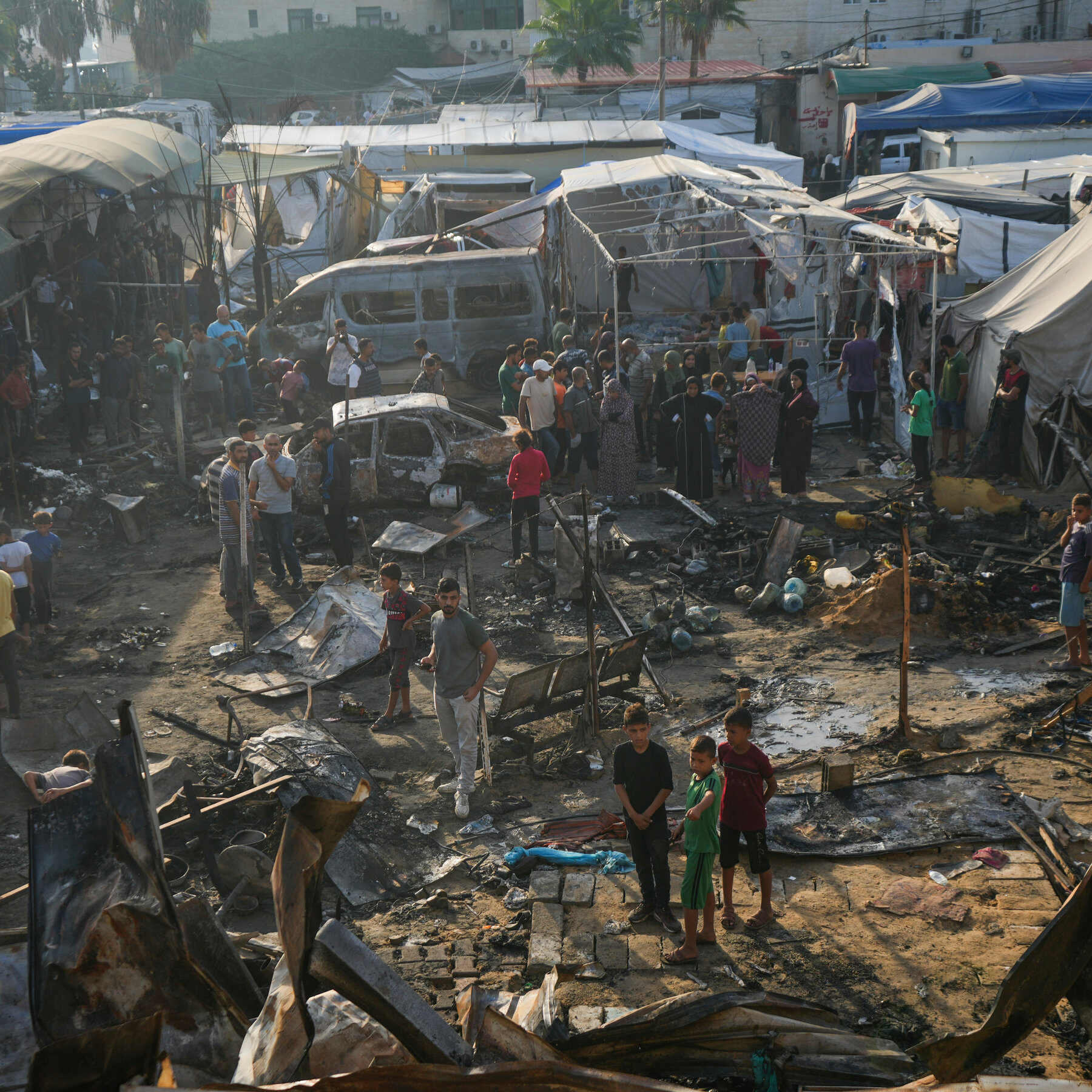 tent-camp-in-gaza-engulfed-by-flames-after-israeli-strike